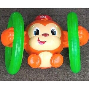 Bright Starts Roll & Glow Monkey Baby Toddler Toy w/ Lights & Melodies TESTED